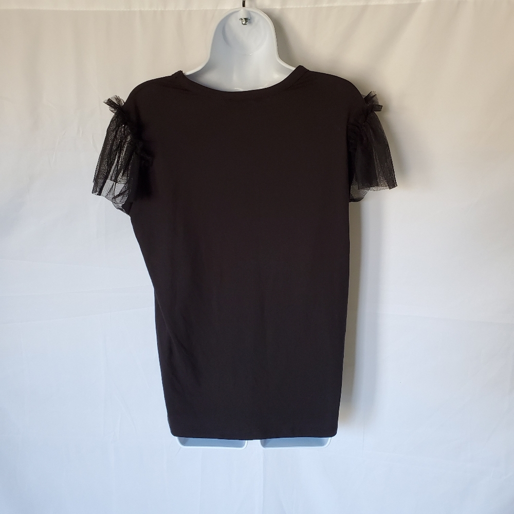 DREW Black Tee & Mesh Sleeves Size L - Picture 2 of 7